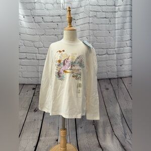 Cat & Jack Unicorn Believe Crew Neck Long Sleeve Pullover T Shirt Size M 8 NEW